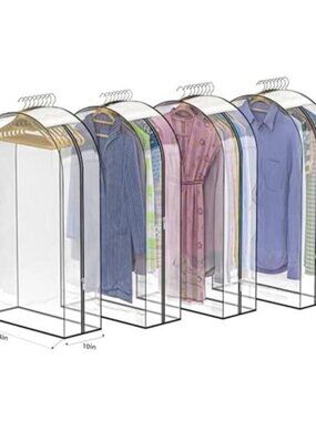 Clear Garment Bags Hanging Clothes Storage Waterproof Closet Organizer